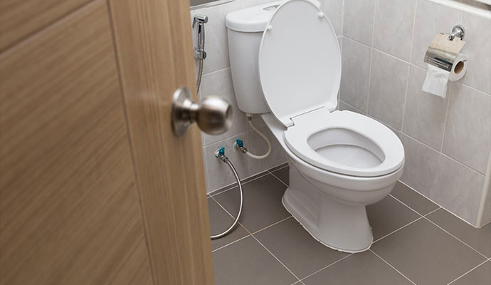 Cleaned residential toilet