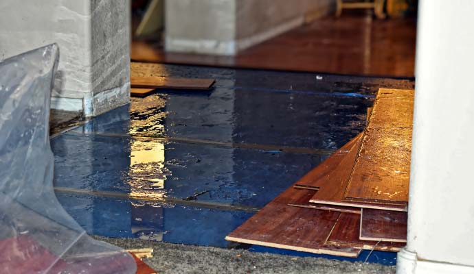 Wood floor water damage