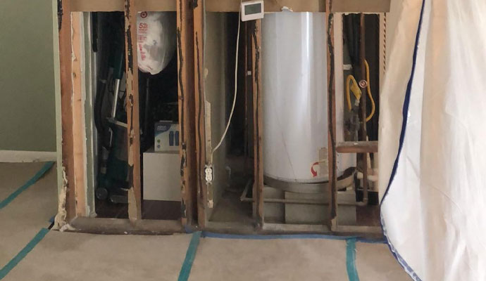 Water heater leak cleanup